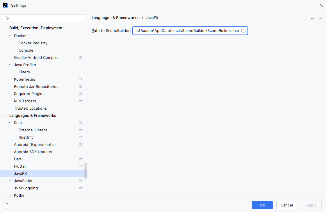 SceneBuilder_Intellij_Configuring